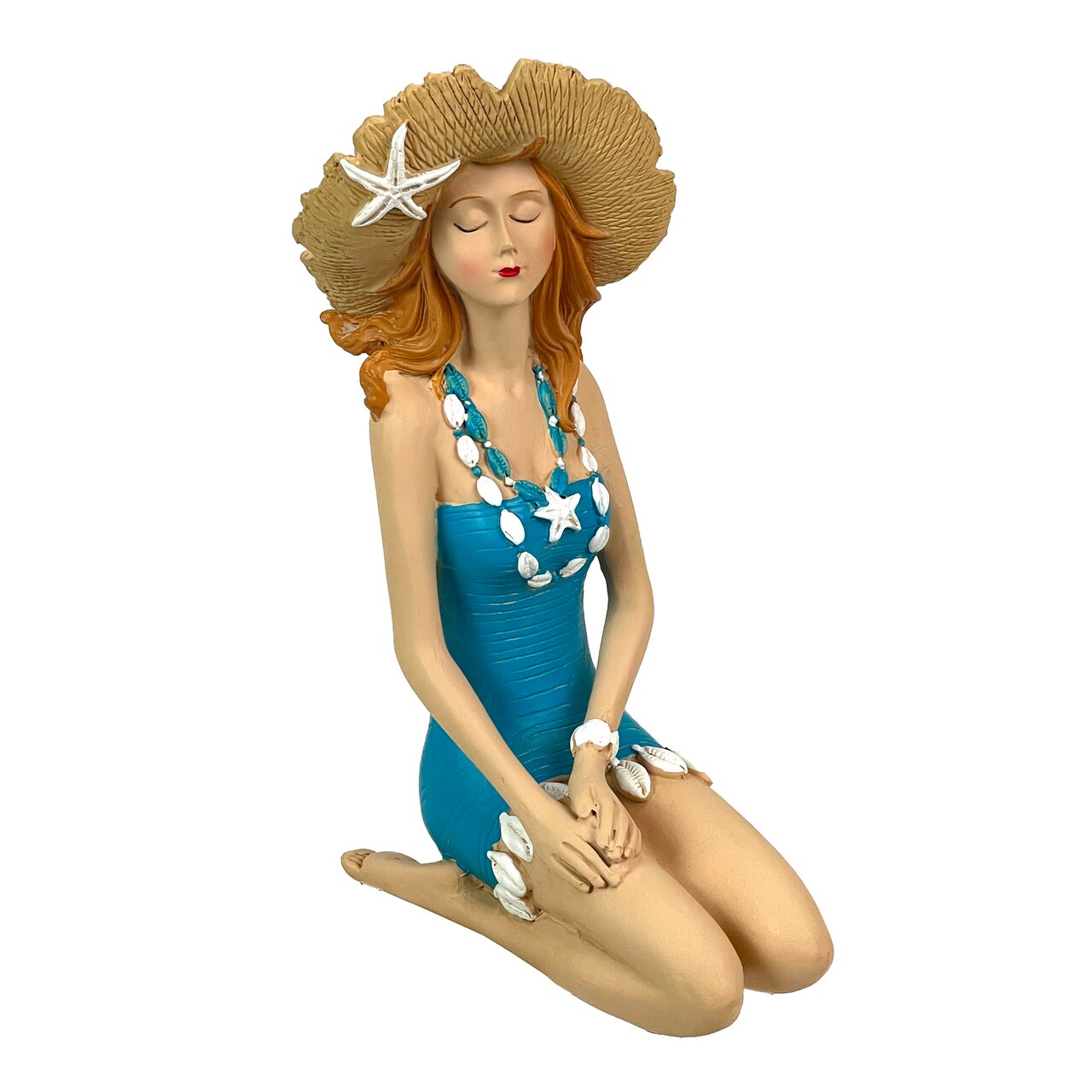 Retro Pinup Beach Beauty Figurines – Aegean Blue Polka Dot – Single Styles